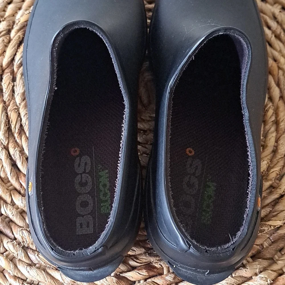 Bogs Womens‎ Patch Black Waterproof Rubber Garden/Rain/Outdoor Slip-On Shoes S-9
